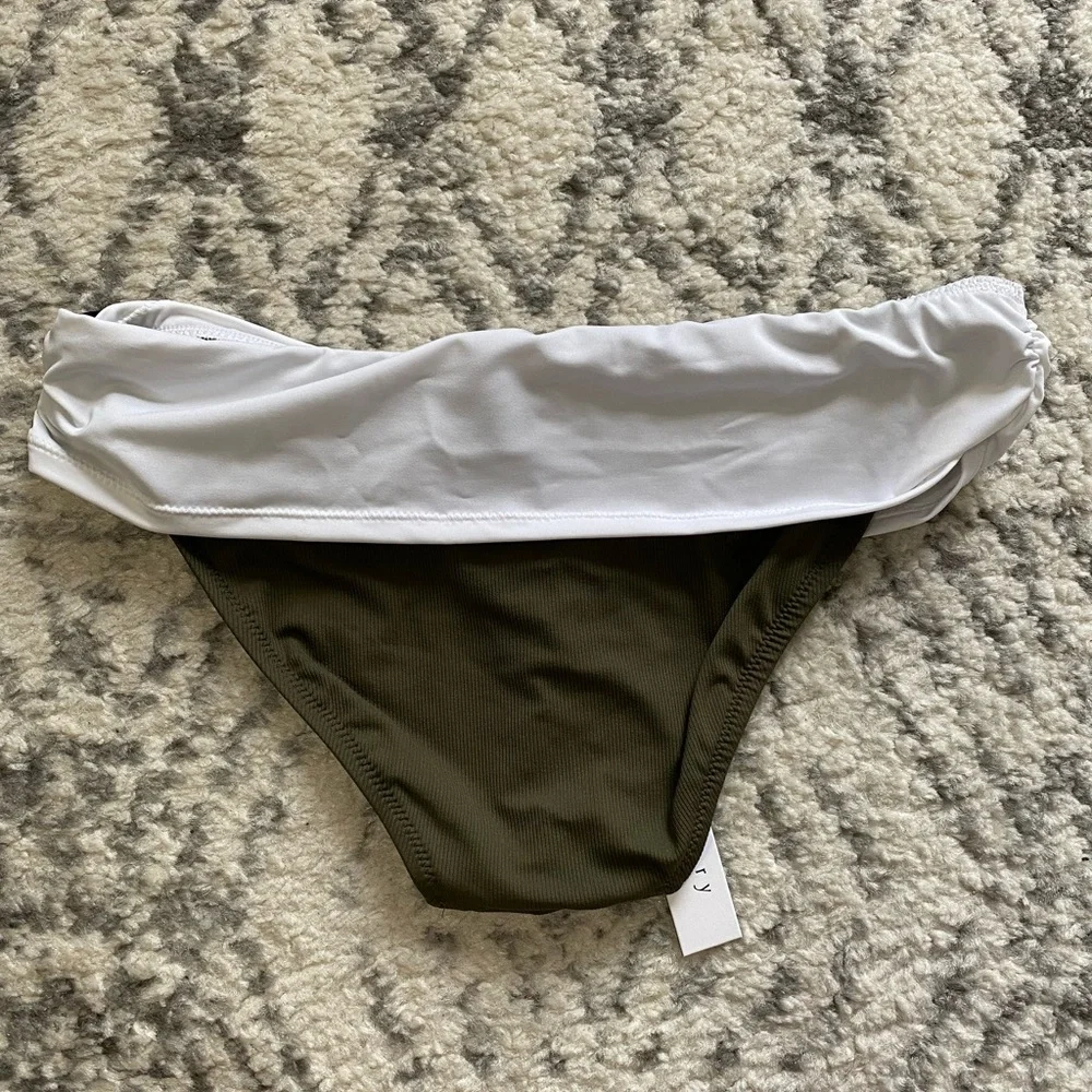 Sanctuary Block Party Wrap Hipster Swim Bottom Black White Green NEW - Picture 9 of 10